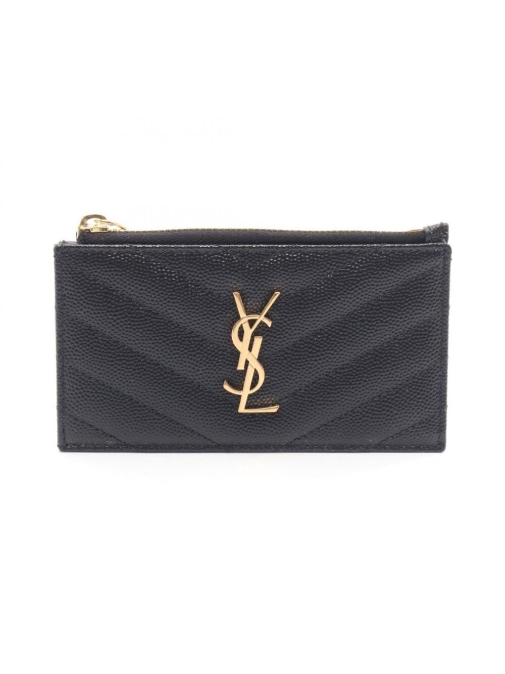 Saint Laurent Paris Coin Case Monogram Fragment Zip Card Leather - Picture 1 of 4